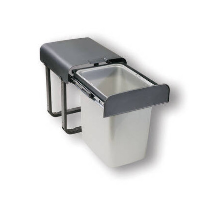 Coș gunoi extractibil 16L HAFELE pe glisiere, pentru mobilier bucătărie, sistem feronerie încorporat