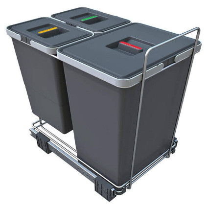 Coș gunoi extractibil Elletipi Ecofil PF01 44B1, 40L, sistem încorporat pentru mobilier bucătărie, separare selectivă