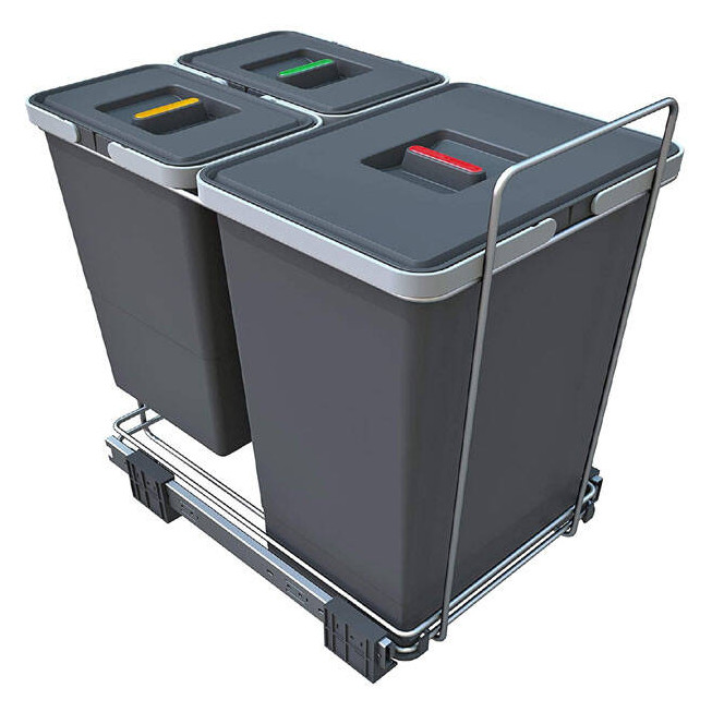 Coș gunoi extractibil Elletipi Ecofil PF01 44B1, 40L, sistem încorporat pentru mobilier bucătărie, separare selectivă