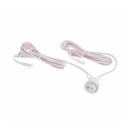 Comutator universal cu fir pentru iluminat mobilier – întrerupător ON/OFF 12V, alb,  ușor de montat