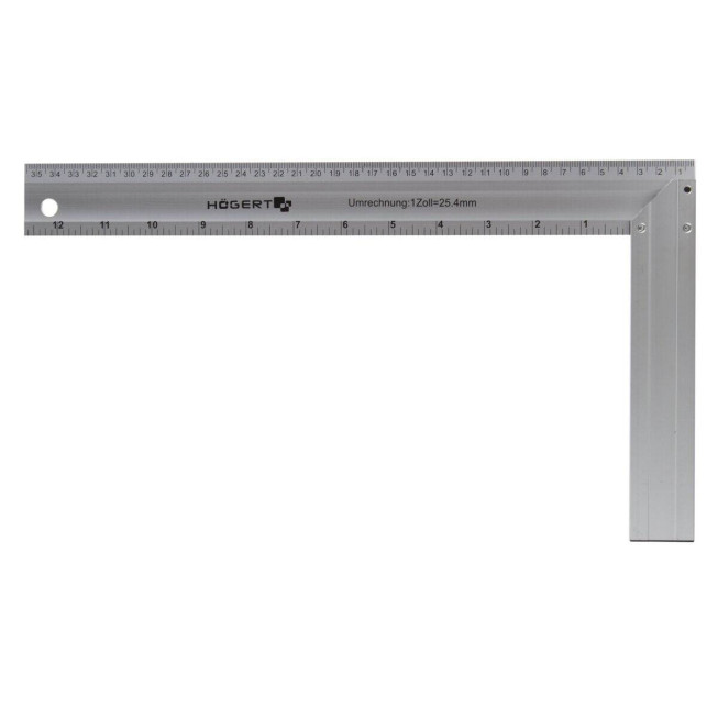 Echer de Tâmplărie din Aluminiu Högert Technik, 250x190 mm, Scară Metrică și Imperială