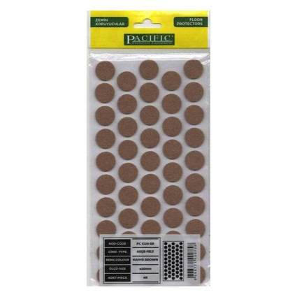 ProtecțiI din feltru autoadeziv Ø20 mm, maro, pentru mobilier și pardoseală, 48 bucati