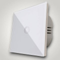 Întrerupător touch simplu alb 300W – întrerupător tactil modern cu panou din sticlă securizată
