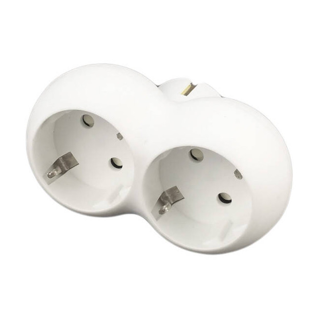 Adaptor priză rotund 2CP+PC 16A – adaptor dublu pentru prize Schuko, compact și sigur