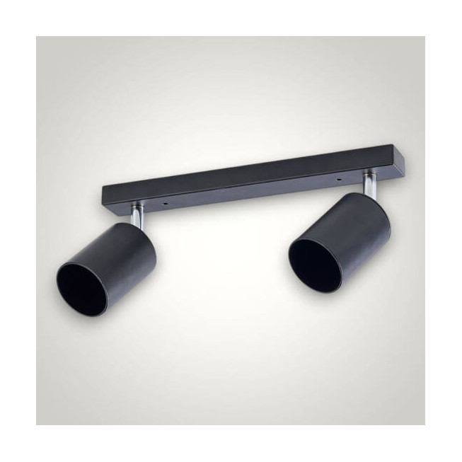 Spot liniar reglabil negru, 2xGU10, 450mm – corp iluminat modern orientabil pentru tavan sau perete