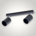 Spot liniar reglabil negru, 2xGU10, 450mm – corp iluminat modern orientabil pentru tavan sau perete