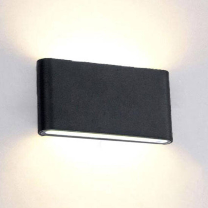 Aplica LED exterior extra plată negru, 12W, 3000K, lumină caldă IP65 – corp iluminat modern fațadă și terasă