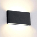 Aplica LED exterior extra plată negru, 12W, 3000K, lumină caldă IP65 – corp iluminat modern fațadă și terasă