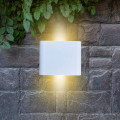 Aplica LED exterior extra plată alb, 6W, 3000K, lumină caldă IP65 – corp iluminat modern fațadă și terasă