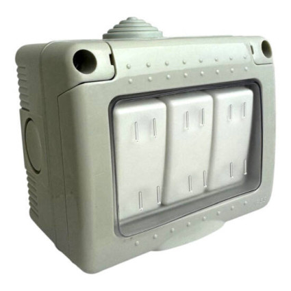 Mod întrerupător AG triplu IP55 – întrerupător modular aparent 3 circuite pentru exterior/industrial