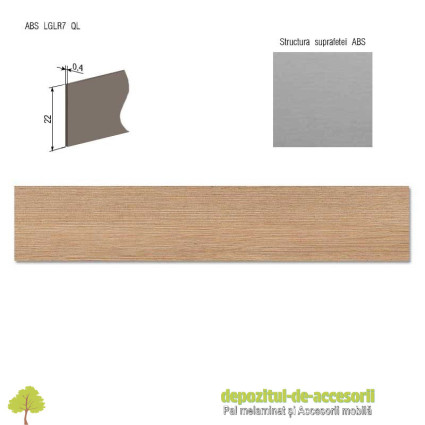 Cant ABS Fino scortisoara 22mm x 0,4mm Compatibil Pal Melaminat Fino scortisoara Egger F583 ST22