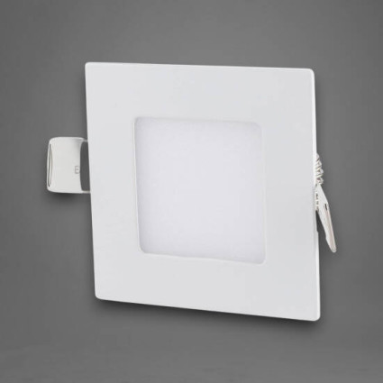 Spot led slim pătrat, 85x85mm, 3W (25W), 6400K, lumină rece, încastrat, economic și modern