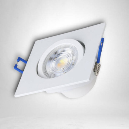 Spot led COB pătrat, 5W (40W), 6500K, lumină rece, alb, încastrat, economic și modern