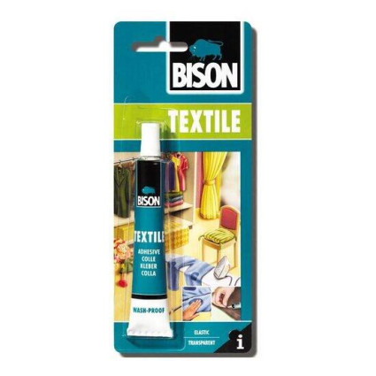 Adeziv textile Bison 25 ml, transparent, rezistent la spălare și temperatură