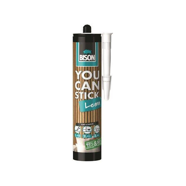 Adeziv lemn premium Bison You Can Stick 435g, montaj rapid, interior/exterior, MS polimer