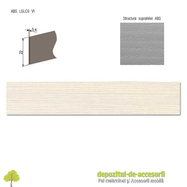 Cant ABS Woodline crem 22mm x 0,4mm compatibil Pal Melaminat Woodline crem Egger H1424