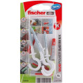 Diblu universal cu cârlig Fischer DuoPower 8x40 RH 535482 – set fixare perete beton, cărămidă și BCA
