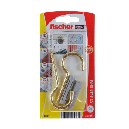 Diblu Fischer SX 8x40 RHM 82 90907 – set 2 x diblu cu cârlig metalic