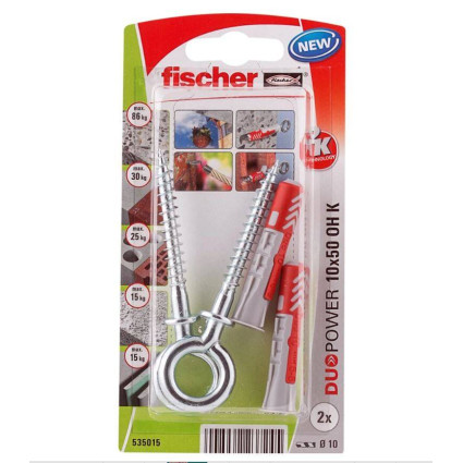 Diblu Fischer DuoPower 10x50 OH 535015 – set 2 bucăți cu cârlig ochi metalic