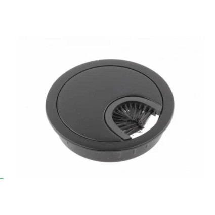 Trecere cablu Ø60 mm negru mat – organizator cabluri birou/mobilier