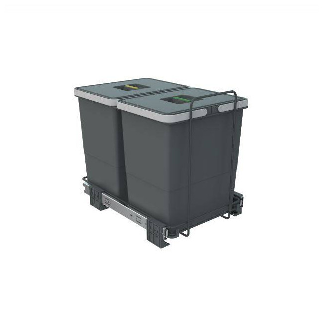 Coș de gunoi încorporabil 2 x 18L Elletipi Ecofil PF01 34B2 – sistem extractibil pentru dulap 35 cm