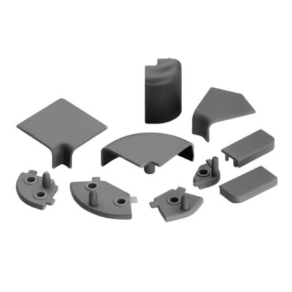 Set accesorii fixare înălțător rectangular 11x24 mm Häfele, negru mat – Accesorii montaj profil antistrop blat
