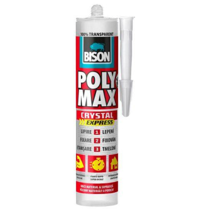 Adeziv și etanșeizant rapid Bison Poly Max Crystal Express Transparent 300g – lipire profesională universală