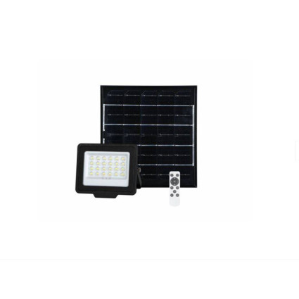 Proiector LED cu panou solar 30W 350lm 6500K DL7896 – iluminat exterior cu senzor și telecomandă