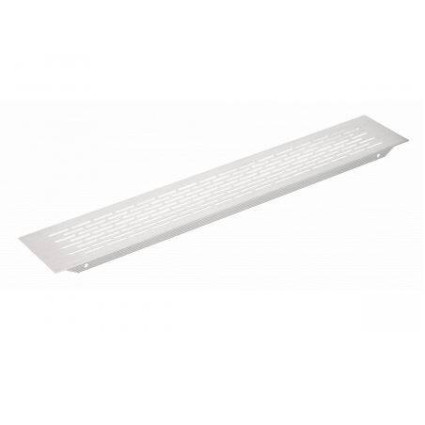 Grilă ventilație aluminiu, 80x480 mm, oțel periat, pentru mobilier și electrocasnice încorporate