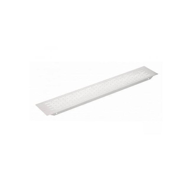 Grilă ventilație aluminiu, 80x480 mm, oțel periat, pentru mobilier și electrocasnice încorporate