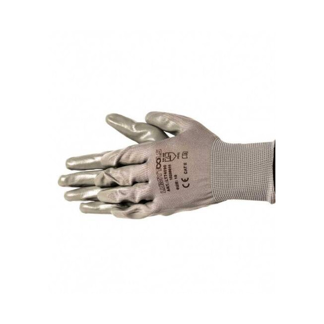 Mănuși protecție nitril gri, CE, 10 inch, LT74090, pentru lucru și uz industrial