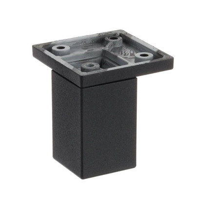 Picior mobilier Riex GR76 33x33 mm, H100 mm, reglabil, negru