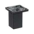 Picior mobilier Riex GR76 33x33 mm, H100 mm, reglabil, negru