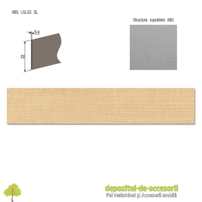 Cant ABS Artar 22mm x 0,4mm Compatibil cu PAL Melaminat Artar H1521 Egger