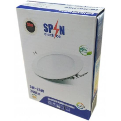 Spot LED Slim Rotund Ø85mm, 3W-25W, 6400K – Spot Încastrat Lumină Rece pentru Interior