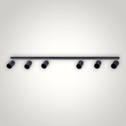 Spot Liniar Reglabil Negru, 6xGU10, 1180mm, pentru Iluminat Modern Interior