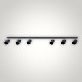 Spot Liniar Reglabil Negru, 6xGU10, 1180mm, pentru Iluminat Modern Interior