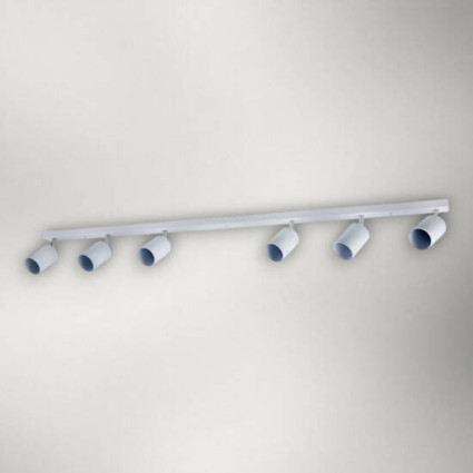 Spot Liniar Reglabil Alb, cu dulie 6xGU10, pentru Iluminat Modern Interior