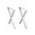 Set 2 bucăți picior masă tip X, Alb, 580x75x3 mm, H710x580,  pentru mobilier modern