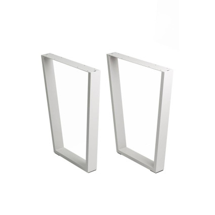 Set picioare metalice masă H710x580 mm, alb, profil 78x7.5x3 cm, 2 bucăți