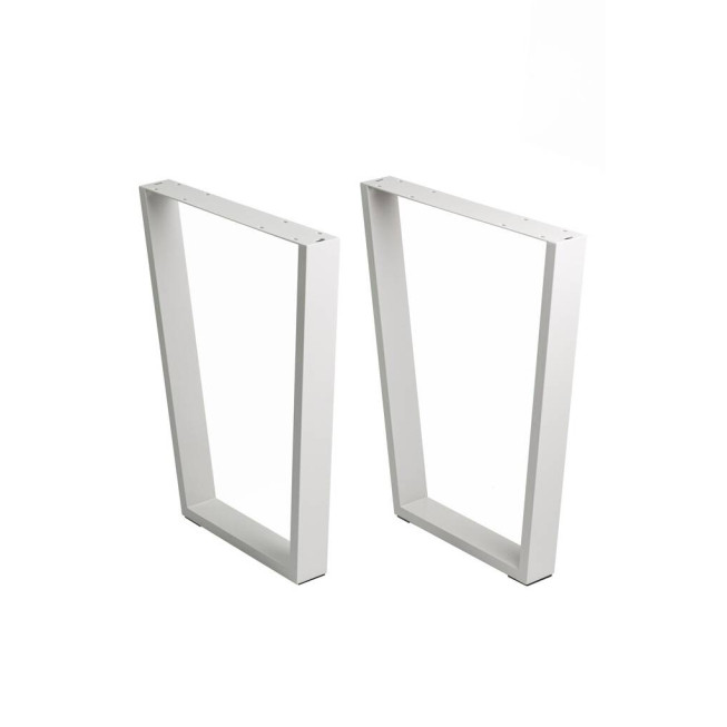 Set picioare metalice masă H710x580 mm, alb, profil 78x7.5x3 cm, 2 bucăți