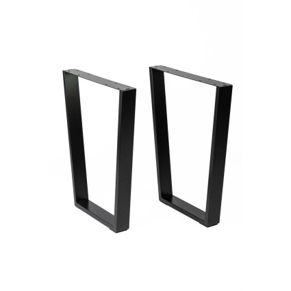 Set picioare metalice masă H710x580 mm, negru, profil 78x7.5x3 cm, 2 bucăți