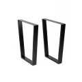 Set picioare metalice masă H710x580 mm, negru, profil 78x7.5x3 cm, 2 bucăți