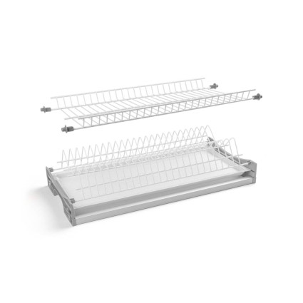 Scurgător de vase GTV BASIC 1 700 mm – sistem dublu nivel pentru dulap, alb, pentru panouri 16–18 mm