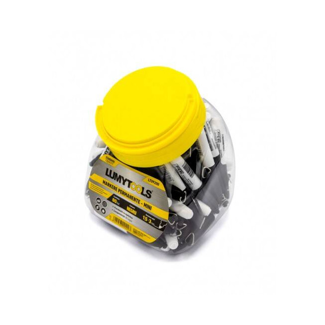Mini Marker Permanent Negru LT09200 Lumytools pentru Metal, Lemn și Plastic