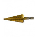 Burghiu în 10 Trepte 4-22 mm HSS 4241 cu Prindere Hexagonală LT21844 Lumytools