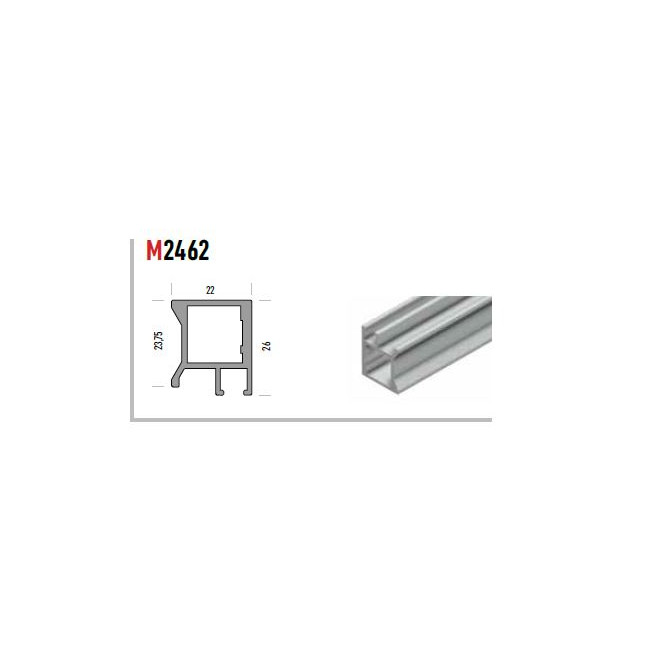 Profil Aluminiu Negru M2462 , 3 metri, pentru Sticlă 4 mm-Profil Cadru pentru Vitrine și Mobilier din Sticlă