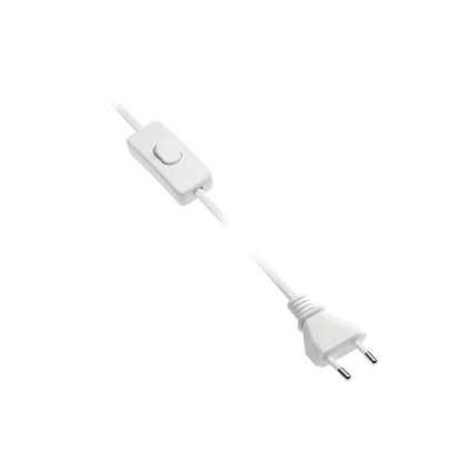 Cablu alimentare cu stecher si intrerupator 2 ml 2x0_75 mm alb