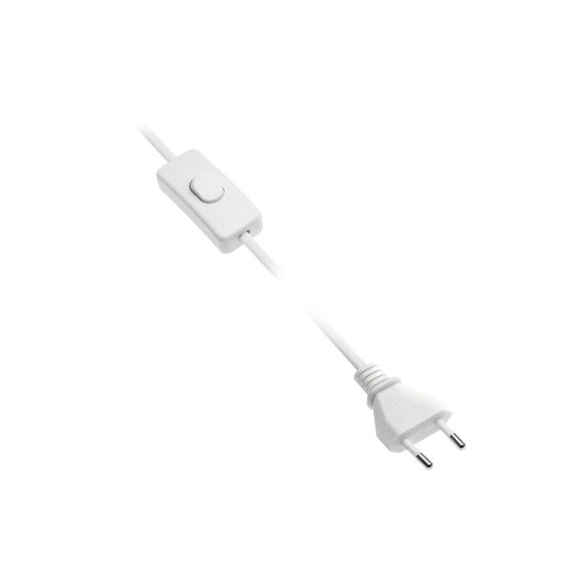 Cablu alimentare cu stecher si intrerupator 2 ml 2x0_75 mm alb