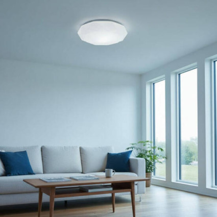 Plafonieră LED Diamant Ø390, 24W, 6400K, lumină rece, aplică tavan LED, iluminat interior decorativ